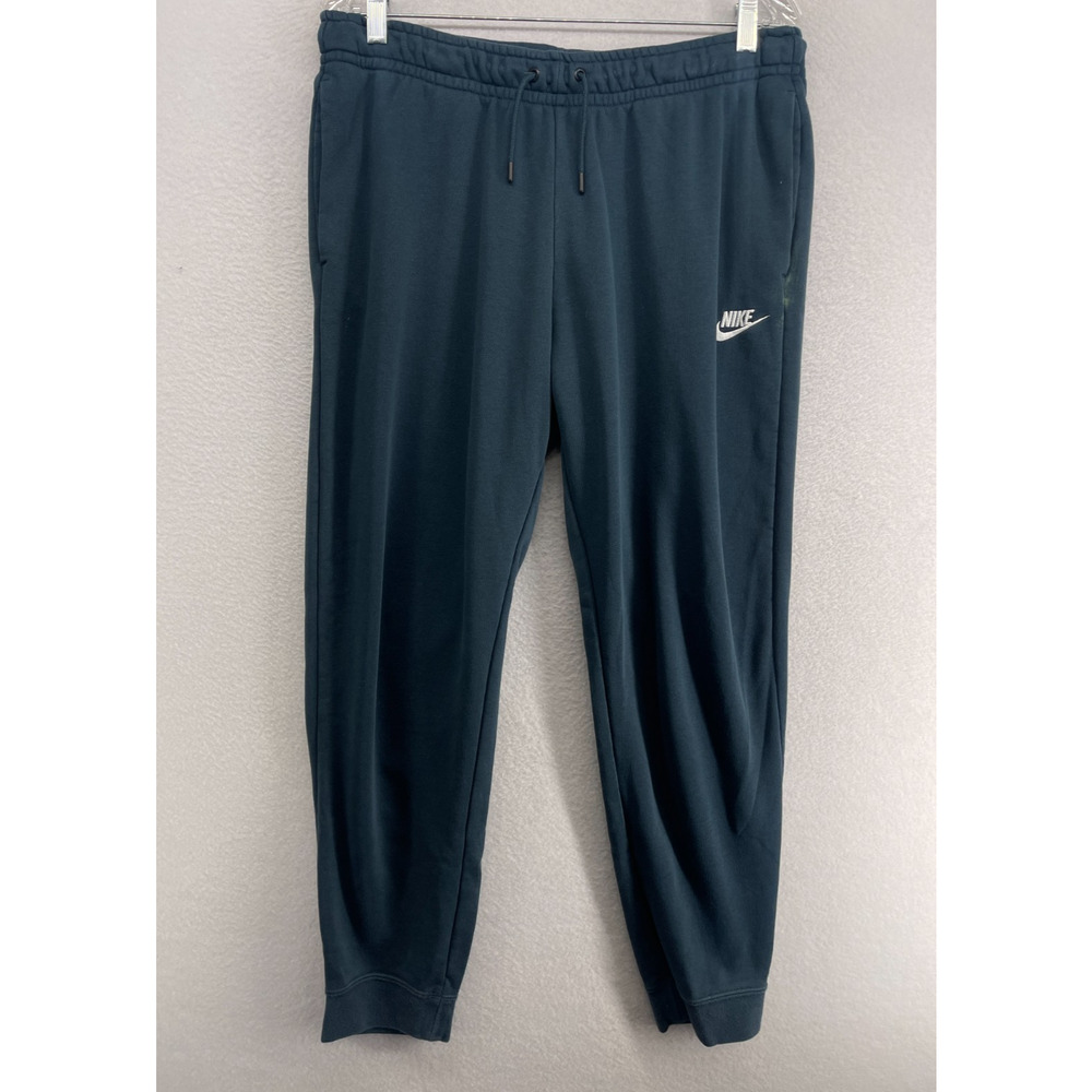 NIKE Pants Mens L Sportswear Club Fleece Jogger Tapered Training Drawstring Blue